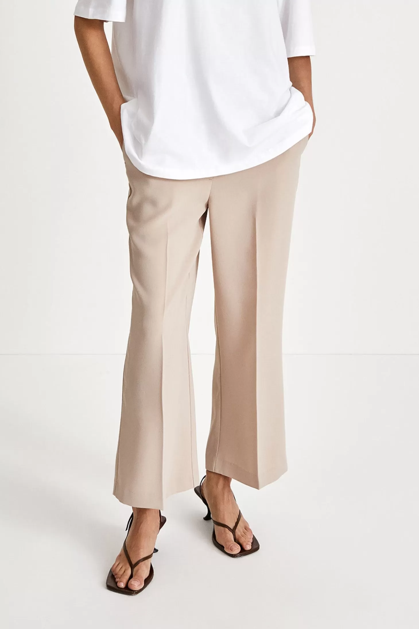 Stylein Trousers & Shorts-Bonita Trousers Cropped - Cream